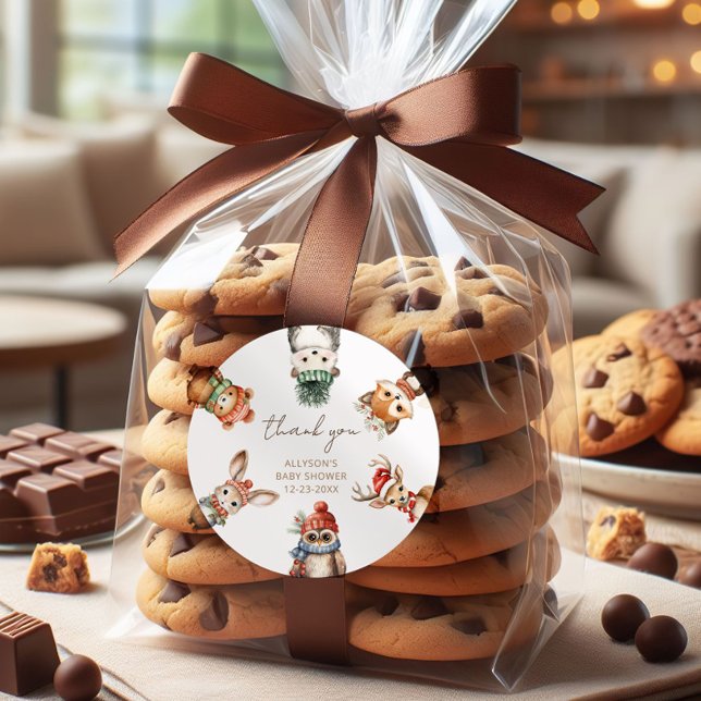 Adesivo Animais de madeira chá de fraldas de inverno (Criador carregado)