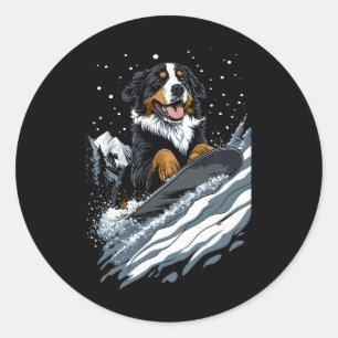 Adesivo Animais De Neve - Cachorro De Montanha Bernês Em U