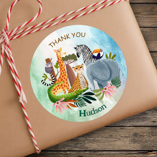Adesivo Animais de safari água-forte de aniversário na sel