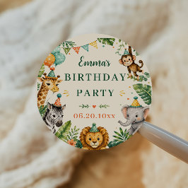 Adesivo Animais de Safari Aniversário