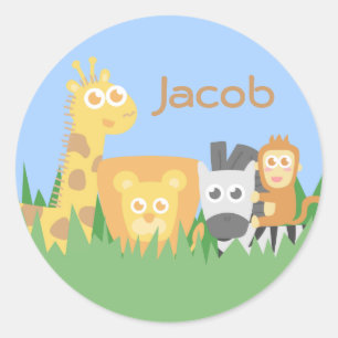 Adesivo Animais de Safari Fofos e Coloridos