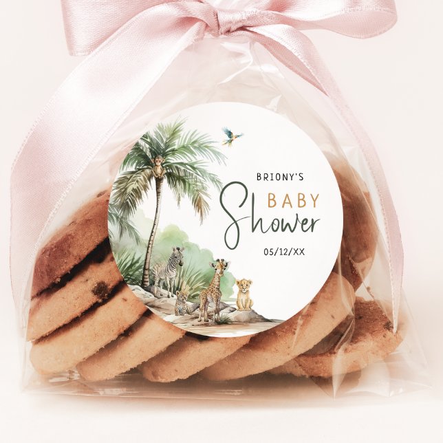 Adesivo Animais de Safari na Selva Chá de Bebê (Criador carregado)