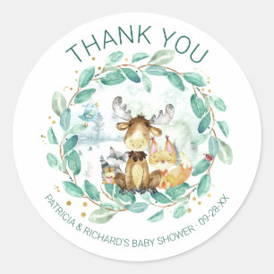 Adesivo Animais Florestais Fofos Chuvinha Baby Shower