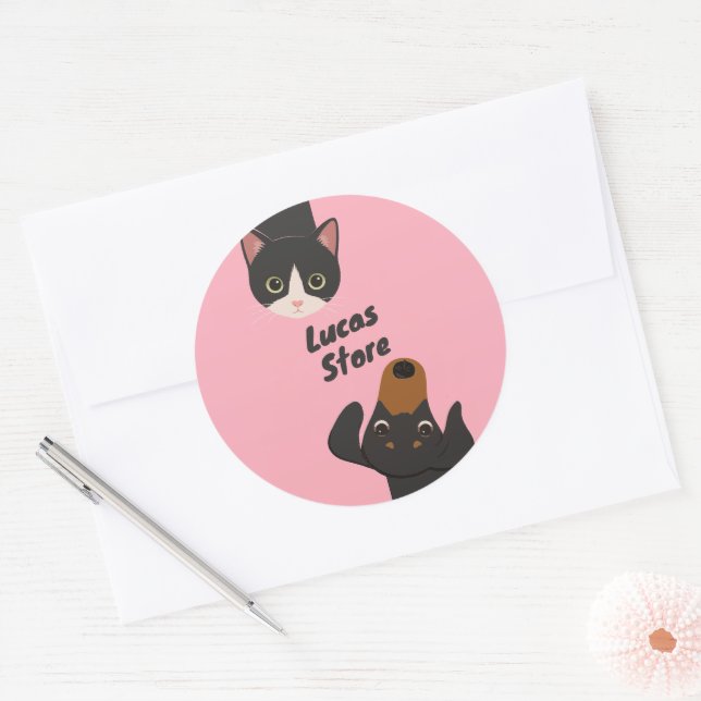Adesivo Animais fofos rabiscados (Envelope)