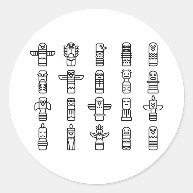 Adesivo Animais Haida Nativos Indianos Indígenas Haida (Frente)