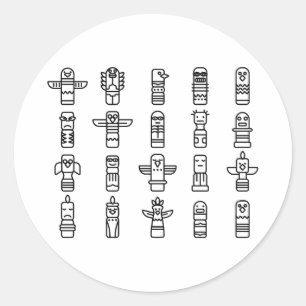 Adesivo Animais Haida Nativos Indianos Indígenas Haida