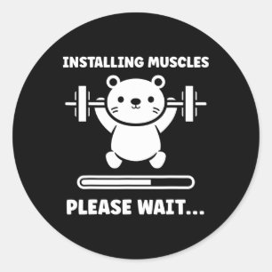 Adesivo Animais Instalando Músculos Fitness Musculação Cor