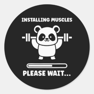Adesivo Animais Instalando Músculos Fitness Musculação Ko