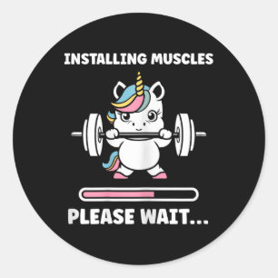 Adesivo Animais Instalando Músculos Fitness Musculação Un