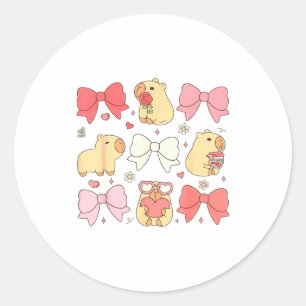 Adesivo Animais Kawaii Fofos E Laços Coquette Rosa Estétic