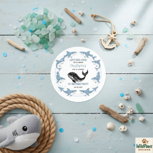 Adesivo Animais Marinhos Tubarão 1º Aniversário Debaixo