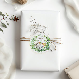 Adesivo Animais Safari Chá de fraldas Arco verde