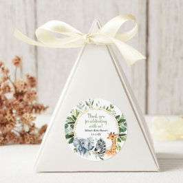 Adesivo Animais Safari chá de fraldas de ouro verde