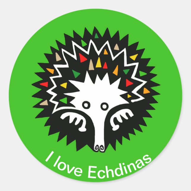 Adesivo Animais selvagens - Adoro ECHIDNAS - Natureza - Au (Frente)