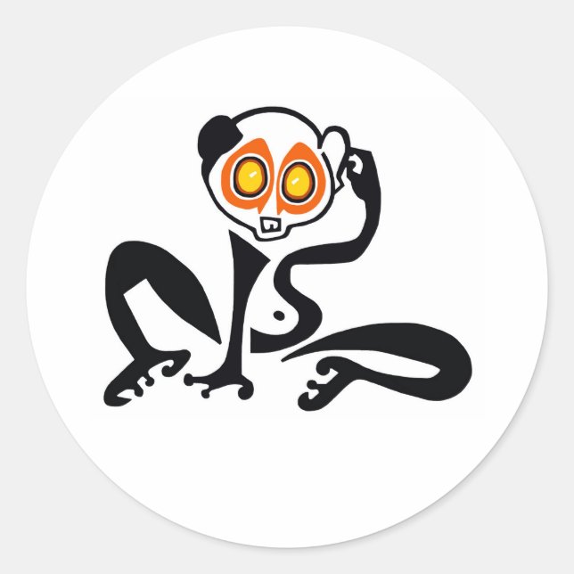 Adesivo Animais selvagens - LORIS Lento e Bonito - Vinheta (Frente)