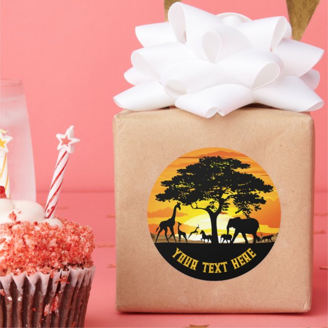 Adesivo Animais Selvagens no Sunset da savana africana (Festa)