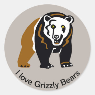 Adesivo Animais selvagens que adoro o Grizzly BEARS - Aman