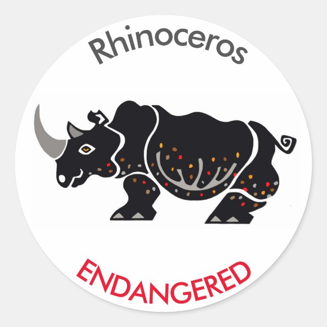 Adesivo Animais selvagens - RHINOCEROS - Conservação - Áfr (Frente)
