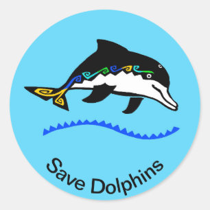 Adesivo Animais selvagens - Save DOLPHINS - Marine - Ocean