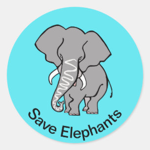 Adesivo Animais selvagens - Save ELEPHANTS - Animal em per