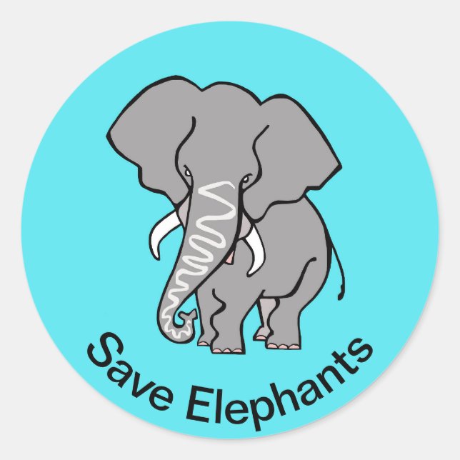 Adesivo Animais selvagens - Save ELEPHANTS - Animal em per (Frente)