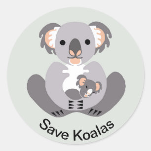 Adesivo Animais selvagens - Save KOALAS - Animais ameaçado