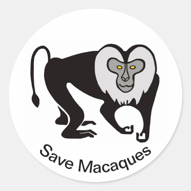 Adesivo Animais selvagens - Save MACAQUES - Nature - (Frente)