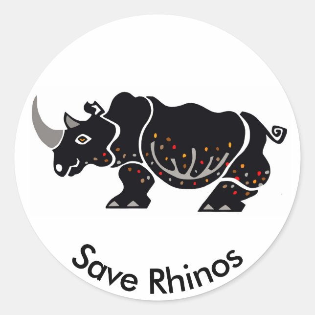Adesivo Animais selvagens - Save RHINOS - Nature - África (Frente)