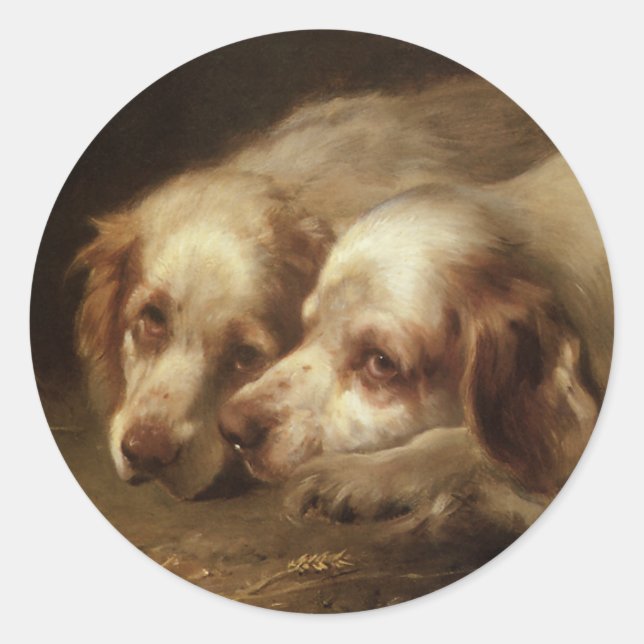 Adesivo Animais Vintage, Cachorros Cute Pet Spaniel (Frente)