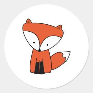 Adesivo Animal bonito do Fox vermelho do bebê