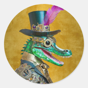 Adesivo Animal de festa Steampunk do Mardi Gras Jacaré
