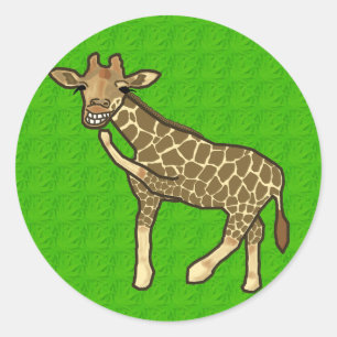 Adesivo Animal desenhado mão bonito de riso dos desenhos