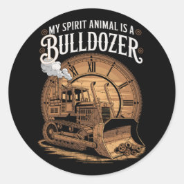 Adesivo Animal Espiritual Operador de Bulldozer Movimentad