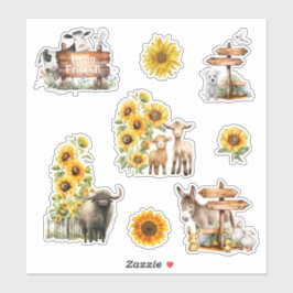 Adesivo Animal Farm Sunflowers Scrapbook Pen Pal