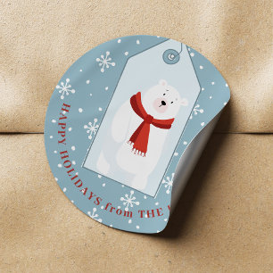 Adesivo Animal lindo Natal inverno urso polar engraçado az