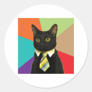 Adesivo Animal Meme do conselho do gato do negócio