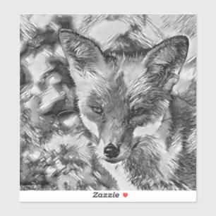 Adesivo AnimalArtBW_Fox_001