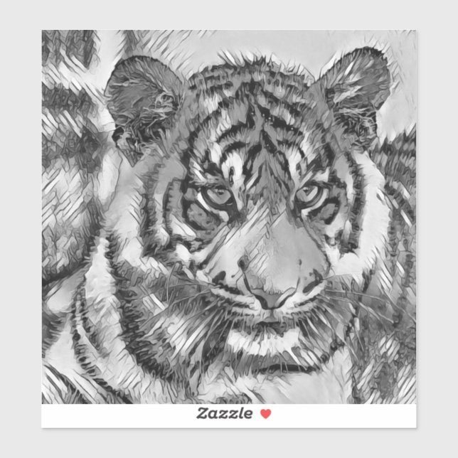 Adesivo AnimalArtBW_Tiger_009 (Folha)