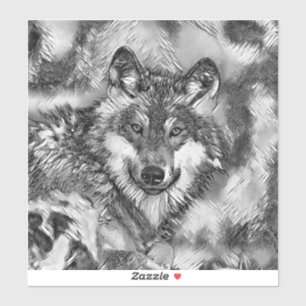 Adesivo AnimalArtBW_Wolf_001