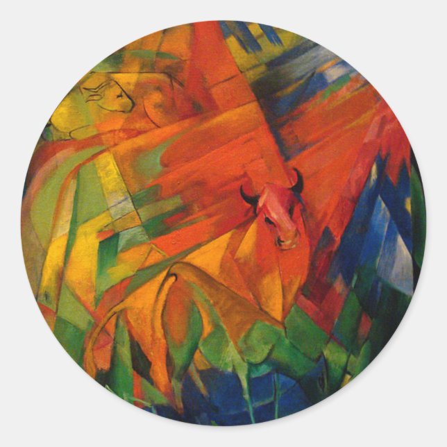 Adesivo Animals in a Landscape by Franz Marc (Frente)