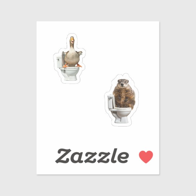 Adesivo animals in toilets (Folha)