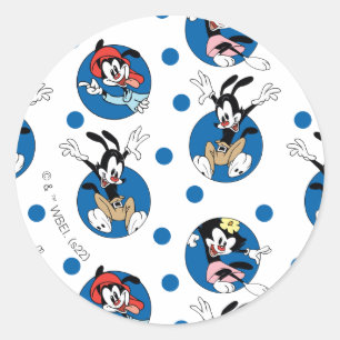 Adesivo Animaniacs   Padrão de círculo Yakko, Wakko e Dot