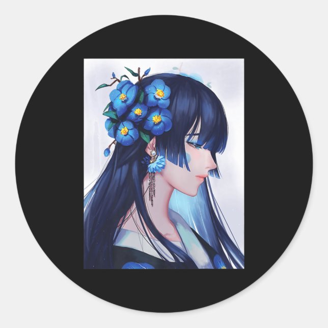 Adesivo Animas Bonitas Meninas Japonesas Figurino Estético (Frente)