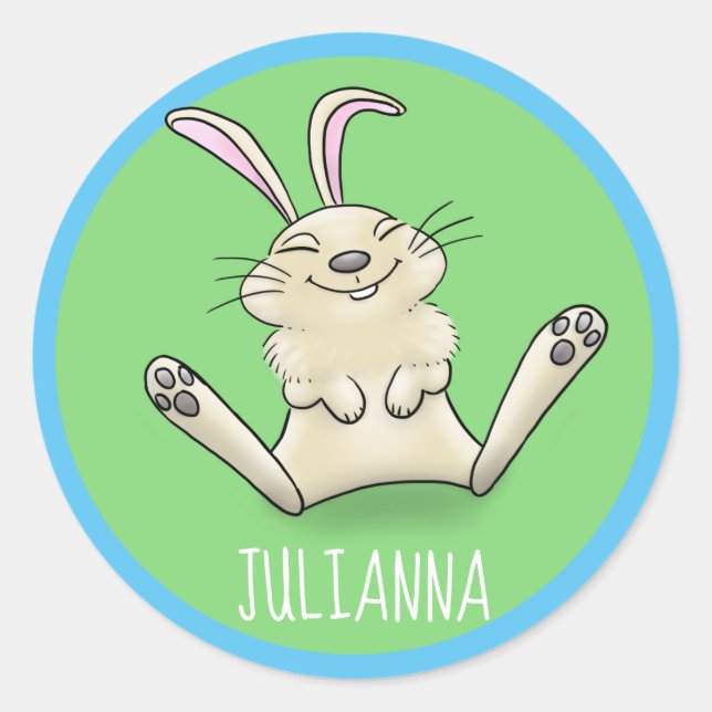 Adesivo Animável e feliz desenho animado do coelho bebê (Frente)