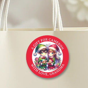 Adesivo Anime Bonito Elves de Natal Para e de
