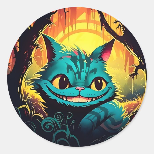 Adesivo Anime Cheshire Cat Alice no País das Maravilhas (Frente)