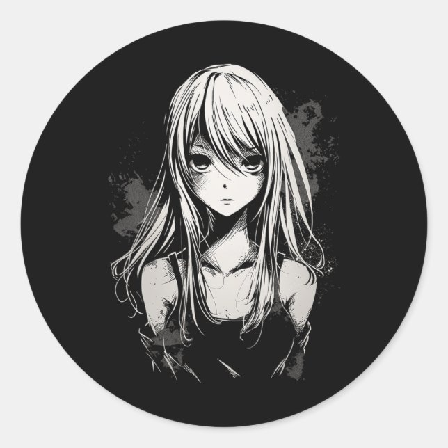 Adesivo Anime de Arte de Pixel do Anime Manga (Frente)
