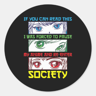 Adesivo Anime Fan Assistindo Anime Phrase Divertido Anime 