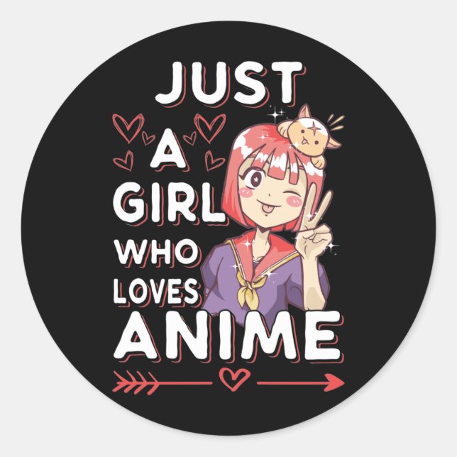 Adesivo Anime Fan Girl Otaku Japonês Manga Lover (Frente)