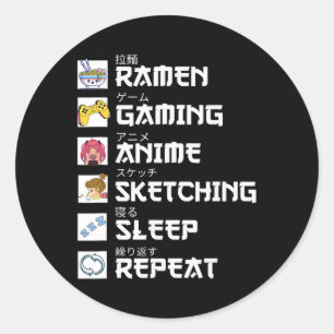 Adesivo Anime Gaming Repete Videos games de manga de anime